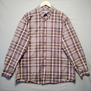 Cinch Shirt Mens‎ XL Brown Purple Plaid Button Down Western Long Sleeve Cowboy